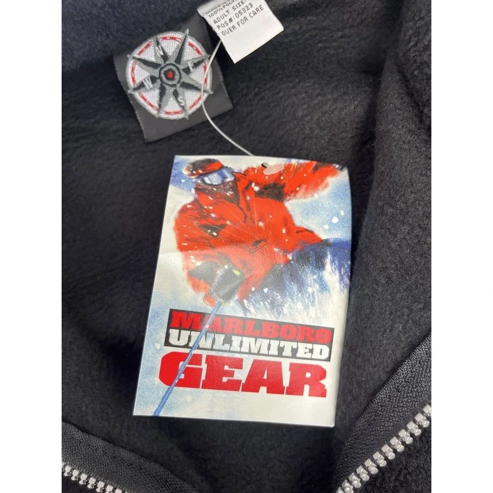 NEW MARLBORO UNLIMITED Men's Fleece Vest (L) & Jacket (XL) Red Black Compass